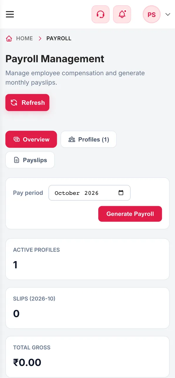 Payroll Management on a phone